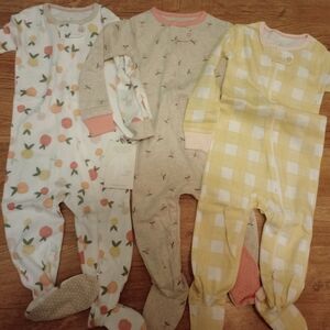 Cloud Island Yellow and White Plaid Kids Footie